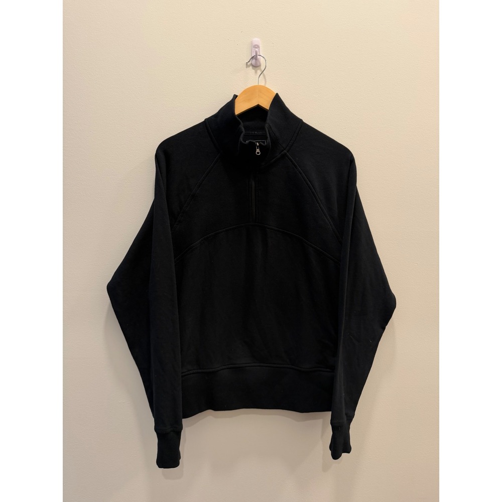 L.L.Bean Women's L Black Quarter Zip Pullover Sweatshirt Funnel Neck